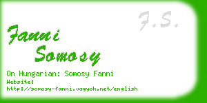 fanni somosy business card